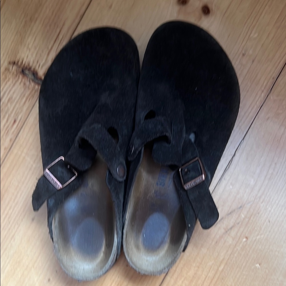Birkenstock Brown Suede Boston Clog, size 39 women’s 8